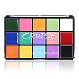 UCANBE Bodypainting Farben Kinderschminke Set, 15 Macaron Gesichts-, Körperfarben Öl Make-up Palette Theaterschminke Fasching Halloween Make up für Kinder