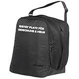 ATOMIC Boot & Helmet Bag Schwarz I Wasserabweisende Tasche für Skischuhe & Helm I Skitasche für Skischuhe/Skihelm mit Polsterung I Auch als Fußballtasche für die Fußballschuhe nutzbar
