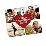Herz & Heim® Personalisiertes Mousepad mit Wunschname oder Foto 4 Fotos Herz