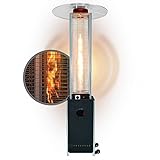 APANA Gasheizer 12,5 kW Bellamente Cristal praktischer Gasheizstrahler für Terrasse Garten Balkon mit Umkippsicherung & Abschaltautomatik in schwarz