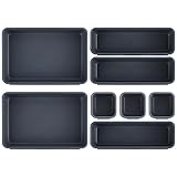 Schubladen Organizer Büro Ordnungssystem, AufbewahrungsBox, 8-teiliges Schubladen Organizer Küche, 3 Größen, Verstellbar, Rutschfester Organizer Box Für Schreibtisch, Badezimmer, Büro, Utensilien