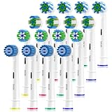 WENS Sensitive Aufsteckbürsten Kompatibel mit Braun Oral b Elektrische Zahnbürste, Zahnbürstenköpfe Geeignet für Oral-B Pro1000/2000, 4 Sensitive, 4 Precision, 4 Floss, 4 Cross (Weiß 16pcs)