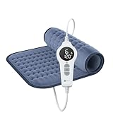BR Bringer Infrarot Heizkissen mit Abschaltautomatik - Wärmekissen mit Tiefenwärme - 6 Heizstufen (25-60°C), Überhitzungsschutz, Waschbar, LED Display, Extra weiches Flanell (Blau, 60 x 30 cm)