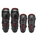 SHANYUR 4Pc Motorrad-Knie-Ellenbogen-Schoner Motocross Skating Knieschützer Reitschutz Gears Pads Schutz