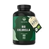 Bio Chlorella Presslinge – 600 Tabletten (500 mg) – 6000mg hochdosiert – Bio-Algen aus kontrolliert biologischem Anbau – Vegan – TRUE NATURE®