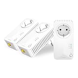 Strong - Powerline 600 Triple EU Set - 3 Powerline-Adapter 600 Mbps - Fast-Internetzugang - integrierte Steckdose - 300 m Reichweite - Für alle Router - LAN-Anschluss - Easy-Installation - weiß