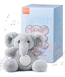 Dreamegg Einschlafhilfe Babys mit 21 Sounds & Aufnahmefunktion | Kuscheltier Baby mit Abnehmbares Soundmodul | Spieluhr Baby mit Timer | Geschenk Baby für Mädchen & Jungen, Maschinenwaschbar, Elefant