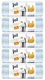 ja! 150 Müllbeutel/Mülltüten mit Tragegriff, 25 Liter, 30 Stück pro Rolle, reißfeste Bodennaht, transparent, 5 Rollen