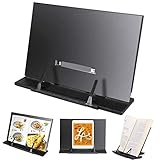 DECARETA Buchständer Einstellbarer Leseständer Metall Buch Ständer Kochbuchhalter Schwarz Metallständer Faltbar Multifunktional Buchstütze Tablethalter für Küche Zimmer Büro Bücher Kochbuch Tablet