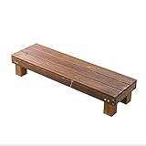 Blumenständer, Stufenweise Große Plattform Robust Und Stabil Rostet Nicht Gestell Aus Massivholz Innenhof Garten Balkon Bodenstehender Fleischiger Blumentopf, Braun, 3 Höhen (Braun 120cmX30cmX18cm)