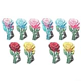 Filteilect Edelstahl Rose Tischdeckenklammern 10 Stück Set, wetterbeständige Tischdeckenklammern für den Außenbereich, verstellbar für 45 mm dicke Tische, Gartenparty