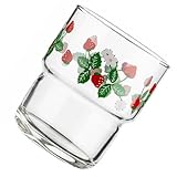 Cabilock 1Stk Erdbeerglas saftglas wassernapf glaskunst Saftbecher water cup Kaffeetasse Kaffee Reisebecher Obst Sirup Mini-Tasse Tasse aus Milchglas Milchbecher Mehrzweckbecher Trinkbecher