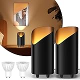 BENMA LED Uplight Spot 2 Stück, 7W Bodenstrahler, LED Bodenleuchte zur indirekten Beleuchtung, Standleuchte inklusive GU10 LED Lampe 500LM, Warmes Licht mit 3000 Kelvin, Schwarz