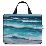 Laptophülle, stoßfest, Computer-Tragetasche, türkis, Strand, Original, Meereslandschaft, Laptoptasche, Tragetasche, leichte Notebook-Hülle, Reisetasche, Aktentasche, Grifftaschen für Reisen, Business