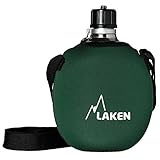 Laken Unisex – Erwachsene 121FV Clasica Aluminiumflasche 1 Liter mit Neoprenüberzug rot, grün, 1 L