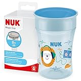 NUK Magic Cup Trinklernbecher, 8+ Monate, auslaufsicherer 360° Trinkrand, BPA-frei, Löwe (Blau), 230 ml, 1 Stück (1er Pack)