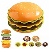 Hamburger-Teller und Schüssel-Sets, 5/7-teilig, stapelbar, Burger-Geschirr-Set, kleine Vorspeisenteller für Gewürze, Beilagen, Grillparty, lustiges und süßes Weihnachtsgeschenk