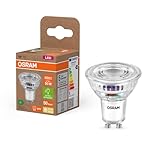 Osram Energy Class LED-Reflektor-Lampe PAR16 mit 4.7 W, 850 lm, warmweiß (2700 K) aus klarem bleifreiem Glas mit GU10 Sockel in der Energieeffizienzklasse A, 50 mm Durchmesser, IP20.