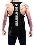 1er Pack Herren Tank Top, Ärmelloses Sport Tshirts Herren Funktionsshirt Atmungsaktive Muskelshirts Gym Tanktop Schnelltrocknendes Fitness Bodybuilding Shirt für Laufen Training Black-L