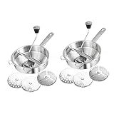 COLLBATH 2 Stk Küchenmixer Aus Edelstahl Gemüsemixer Käseschredder Rotierende Lebensmittelreibe Küchengemüsemühle Drehbare Käsereibe Reibeschüssel Kochwerkzeug Nuss Rostfreier Stahl Silver