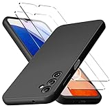 New&Teck Handyhülle hülle für Samsung Galaxy A14 4G/5G + 2 Schutzgläser, aus weichem TPU-Silikon (Schwarz, A14)