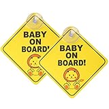 2 Stück Baby an Bord Schild für Auto, 125x125mm Auto-Aufkleber Baby an Bord Kindersicherheit Auto Aufkleber für Auto