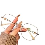 Blaulichtfilter Leser Brille, Frauen Mode Lesebrillen, Bildschirmbrille, Computerbrille(Gold,0.0 x)