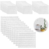 40 Stück 3d Wandpaneele Steinoptik Selbstklebend, 35 × 38 cm Wandverkleidung aus Kunststoffplatten, Wasserdicht PVC Backstein Tapete für Innenbereich, Außenbereich, Geschäftsräume (40) (40)