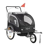 Zelsius Fahrradanhänger 2 Kinder | 2in1 Anhänger mit Joggerfunktion, Kinderfahrradanhänger | Transportwagen, Buggywagen, Kinderanhänger | Jogger Buggy, Fahranhänger, Transportanhänger