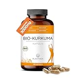 Bio Kurkuma Kapseln I 3000mg Tagesdosis I hochdosierte 180 Kurkuma-Kapseln I laborgeprüft I Bio Kurkuma Pulver I veganes Kurkuma-Präparat I Ohne Zusätze I PlantDEA