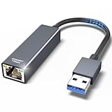 TEFLOTY USB Ethernet Adapter - 1000Mbps USB LAN Adapter auf RJ45 Gigabit, Treiberfreier Netzwerkadapter aus Aluminium und Nylon mit MacBook Surface Pro Notebook-PC Windows 11/10/8.1/XP/Vista