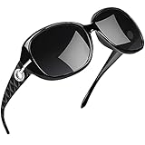 Joopin Elegante Sonnenbrille Damen Polarisiert und Klassische Große Damen Sonnenbrille Schwarz Retro 2025 UV400 mit XL Übergroßer Rahmen (Voll Schwarz)