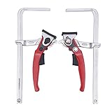HOARLICN Ratchet Clamps, 2 Stück Schnellspannzwinge Stück Hebelzwinge 220kg Hohe Klemmkraft 200 Mmklemmdurchmesser Klemmtiefe 60 mm Kehlentiefe Zum Schleifen, Schneiden