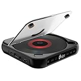 Tragbarer CD-Player mit Bluetooth 5.3, wiederaufladbarer kleiner CD-Player für Reisen Zuhause Auto, unterstützt CD/CD-R/CD-RW/MP3