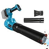 Akku Laubbläser für Makita 18V,30000RPM Leistungsstarker Kupfermotor,5-Gang Luftgeschwindigkeit Gebläse,Elektrische Laubsauger für Garten, Rasenpflege, Schneeräumung(ohne Akku)