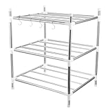 Sosoport Multifunktionales Edelstahl Küchenregal Praktisches Aufbewahrungsregal für Arbeitsplatte und Eckregal Platzsparendes Standregal mit Hoher Belastbarkeit für Ordentliche