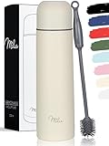 Milu Thermosflasche Thermoskanne Isolierflasche 1L, 750ml, 500ml - Isolierte Edelstahl Trinkflasche, 100% Auslaufsicher, Doppelwandisolierung (Buttercream, 500ml)