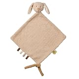 Nattou Großes Schnuffeltuch aus Polyester, Hase, Wegbegleiter ab der Geburt, 35 x 35 cm, Teddy, Beige