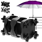 4happy Sonnenschirmhalter Balkongeländer in Schwarz - Bombenfeste Sonnenschirm Halterung Balkon, kompakte Schirmhalterung Balkongeländer als platzsparender Ersatz für Sonnenschirmständer Balkon