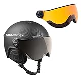 Black Crevice Skihelm Arlberg mit 2 Visier, Carbon schwarz/grau, M/L