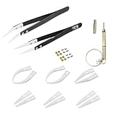HOUDERCO 8 Paar Set präzise abgewinkelte Pinzette handwerkzeug schmuckherstellung Hochtemperaturbeständige Pinzette Antistatische Pinzette präzisionswerkzeug SMD-Pinzette Keramikpinzette