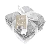 Elli und Raff Baby Kapuzenbadetuch mit Kapuze, 100 % Baumwolle, Weiß, 2 Stück