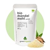 BIO PREMIUM MANDELMEHL – weiß, lower-Carb, glutenfrei, vegan, entölt, proteinreich, ballaststoffreich, Paleo Superfood, nachhaltig und fair angebaut (400g)