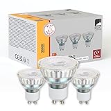 EGLO GU10 Lampe 3er-Set, 3 LED-Reflektor Spots, Reflektorlampen je 4,5 Watt (entspricht 30 Watt), Leuchtmittel warmweiß, 3000 K, Glühbirne Ø 5 cm
