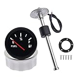 Kraftstoffstandsanzeige mit Kraftstoffstandssensor, 0–190 Ohm rote Hintergrundbeleuchtung Tankuhr mit Wasserstandssensor Kraftstoffsensor für Auto, Boot, Wohnmobil (150 mm)