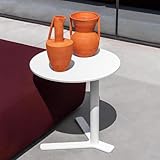 SAYEYBU Moderner C-FöRmiger Beistelltisch aus Eisen, Kleiner Runder Tabletttisch für Wohnzimmer, Schlafzimmer und Badezimmer, Metall AkzentmöBel für Sofa, Couch und Bett,Weiß,19.6in