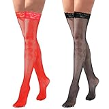 HABNI 2 Damen Strapsstrümpfe Styling Schlichte Dünne Damen Strapsstrümpfe Für Strapsstrumpfhosen Für Strumpfhalter