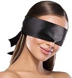 liebesfreunde® Augenbinde Sexspielzeug für Paare - Schöne Erotik Augenmaske Sex Geschenk aus Satin I Bondage Maske zum Fesseln, schwarz