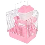 Yardwe Hamster Käfigschloss Hamsterhaus Ratte Hamster -Versteck Kleiner Hamsterkäfig Tunnel Hamsterhaut kleines Tierhaus Mehrkammer-Hamsterversteck Abs Rosa