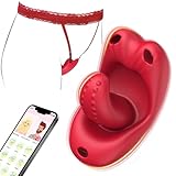 NAIXBTY G-Punkt Vibrator Sex Spielzeug für die Frau APP Control mit 10 Vibrationsmoodi Tragbare Höschen Zunge Vibration Klitoris Stimulator für Sie Auflegevibrator Sexspielzeug für Frauen und Paare